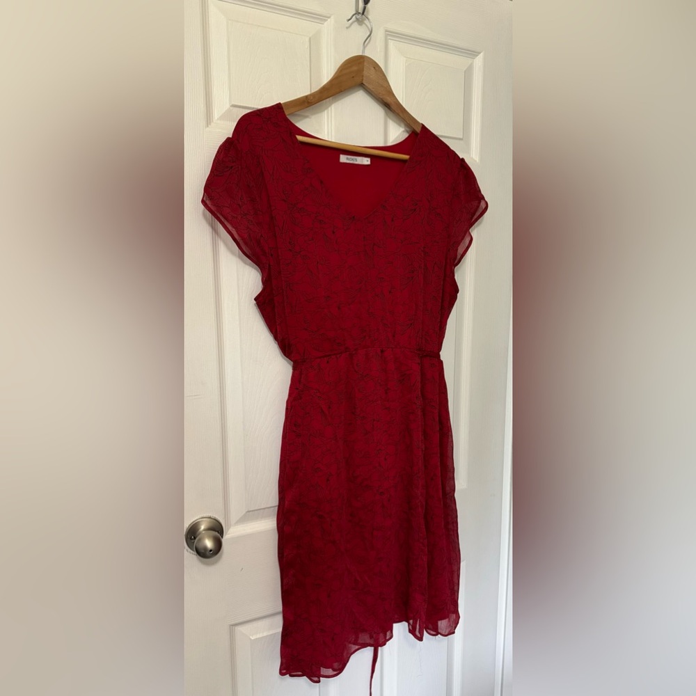 Red empire waist dress